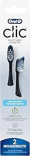 Oral-B Clic Toothbrush Ultimate Clean Replacement Brush Heads, Black, 2 Count