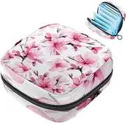 Period Bag,Sanitary Napkin Storage Bag,Flowers Pink Plant Floral,Tampon Holder for Purse