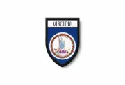 PATCH PATCHES EMBLEM IRON ON GLUE PRINT FLAG world crest usa virginia