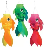 In the Breeze 30" Damsel Fish Windsock 3 Pack Assorted Colors #5238
