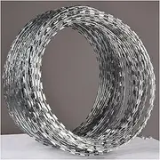 Razor Wire Barbed Wire Razor Barbed Wire, Galvanized Ribbon Barbed Wire Helix Coils, Farm Garden Outdoor Protection Farm Fence for Critter Deterrent, Easy to Bend
