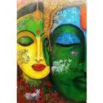 RADHA KRISHNA LOVE FOREVER AY 無框帆布手繪畫 (W100XH150CM)