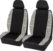 West Coast Auto Universal Low Back Car Seat Covers for Auto, Truck, Van, SUV - Airbag Compatible (4 Pieces, Black White-Low Back)