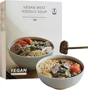 VegeKing Vegan Beef Noodle Soup – Taiwan Ramen | Plant-Based Meat & Ready-to-Eat | Healthy, Low Fat, High Protein Asian Noodles | Preservative-Free, Non-GMO, No MSG | Pre-Cooked Broth Noodles | Pickled Mustard Green & Radish Flavor | Vegetarian (1 Pack)
