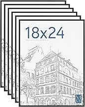 MCS Original Poster Frame 18x24 Black Lightweight Vertical & Horizontal Wall Hanging Large Picture Frame for Posters, Art Prints & Gallery Wall (6-Pack)