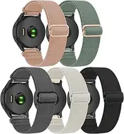 T Tersely 22mm Elastic Solo Loop Bands for Garmin Venu2/3/Vivoactive 4, 5Pack Soft Stretch Adjustable Nylon Sport Band for Garmin Forerunner 265/music/255/music