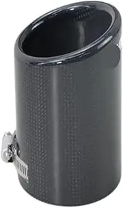 Muffler tip, 1PC Car Universal Case Black Glossy Exhaust Tip Housing Straight Edge Carbon Fiber Exhaust Muffler Tip(76mm Black)