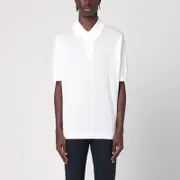 [JOHN SMEDLEY] White Isis polo in cotton S White