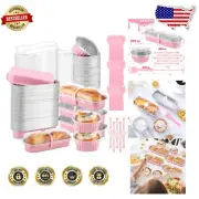 Comprehensive Baking Set: 100 Mini Loaf & 100 Cupcake Pans with Accessories