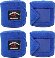 CHALLENGER Horse Equine Tack Set of 4 Soft Fleece Grooming Leg Polo Wraps 95TS01
