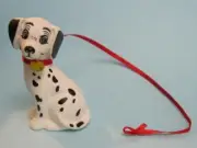new Barbie Doll 1997 disney 101 Dalmations spotted pet/Red Leash Gold Dog Tag
