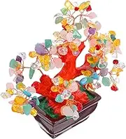 HOOTNEE Crystal Money Tree Ornament Stunning Bonsai Desk Decor for Wealth Luck Fortune Elegant Office Ambiance Enhancer Crystal Construction