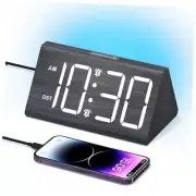 Wooden Digital Alarm Clocks for Bedrooms, Large Numbers Digital Clock with 7