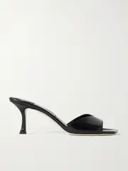 [Jimmy Choo] Jimmy Choo - Skye 70 Cracked-leather Mules - Black - IT39 IT 39 Black