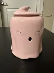 Eerie Ensemble ~ Pink Ceramic Canister With Cute Face