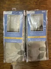 2 Ellery Homestyles Leaf Crushed Sheer Panel Curtains 84”
