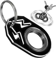 Key Spinner, Funny Finger Key Chain Spinner, Portable Fidget Keychain Fidget Keychain for Adults Anxiety Relief (Black), Silver