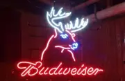 Deer Head Red Bowtie Beer 17"x14" Neon Sign Lamp Light Bar Gift Show Room ZM