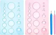 uxcell Quilling Tools 7.7x5.1 Inch, Half Ball Domes 3-Row Crimper Tools with Quilling Pen for 3D Flower Pots Crafts, Blue, Pink