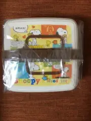 Lunch Box Snoopy Picnic PEANUTS Food Container Square Shape Bento 2 Layer