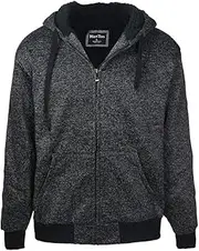 [LeeHanTon] Mens Sherpa Lined Zip Up Hoodie Jacket Thermal Full Zip Hooded Fleece Sweatshirt