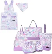 [COLORFUL CANDY STYLE] 6 Piece Set for Kindergarten Entrance School, Lesson Bag, Shoe Case, Drawstring Clothes, Gymnastics Clothing Bag, Lunch Bag, Cup Bag, Small Compartment, Back Cloth Apron, 100-120