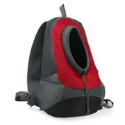 Oxford Cloth Breathable Mesh Pet Backpack Dog Portable Travel Out Backpack Carrier RED COLOR
