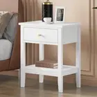 NEW Bedside Table Hamptons Nightstand Storage Side End 1 Drawer White - RRP $429