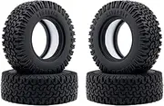 4PCS 1.55" Crawler Tires Mub Soft Rubber Terrain Wheel Tires Set Compatible with 1/18 Axial UTB18 Capra Tamiya TF2 D90 CC01 LC70 Etc RC Crawler Car