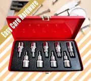 9 pcs 1/2" Drive Torx Star Socket Bit CrV Solid Plug Set Kit Torque T20 - T70