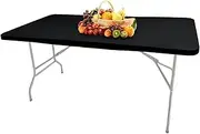 Picnic Table Covers with Elastic, Elastic Tablecloths for Rectangular Tables | 6 Feet Elastic Picnic Tablecloth,Stretch Patio Table Protector, Rectangular Table Cover L