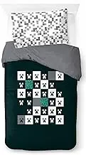 Jay Franco Minecraft Creeper Checkerboard 100% Cotton Bed Linen Set Duvet Cover Set for One Person - Includes 50 x 70 cm Pillowcase