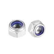 10Pcs M8x1.25mm Hex Lock Nuts Stainless Steel Nylon Insert Self-Lock Nut