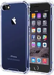 iPhone 7 Case, iPhone 8 Case, iEugen Crystal Clear Shock Absorption Technology Bumper Soft TPU Cover Case for iPhone 7 (2016)/iPhone 8 (2017) - Clear (Blue)