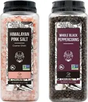 Soeos HIMILAYAN PINK SALT 39 oz + Whole Black PEPPERCORNS 18 oz [2-Piece]