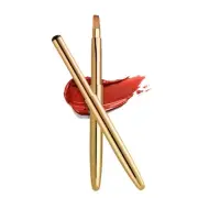 Rownyeon Travel Retractable Lip Brush Applicators Flat for Lipstick Gold