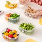 Rice Storage Box Oblong Shape Storage Vegetable Food Bento Box Freezer Food