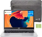 acer Chromebook 315 15.6" HD IPS Laptop, 4GB RAM 256GB Storage(128GB eMMC+128GB SD Card), Intel 4-core Pentium N6000, Numeric Keypad, Wi-Fi 6, Display Port, Type-C, Chrome OS, w/Battery&Sleeve
