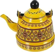 BEBEMOKO Vintage Handheld Water Kettle Heat Resistant Enamel Stovetop Teakettle for Home Camping Comfortable Scald Handle Resistant Design for Boiling Water Tea