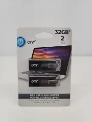 USB 2.0 FLASH DRIVE by ONN, 32 GB, 2 PACK