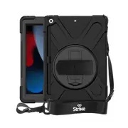 Strike Rugged Case with Hand Strap and Lanyard for Apple iPad 10.2" (7th Gen, 8th Gen, 9th Gen)