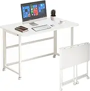 Mobile Folding Desk Rolling Compact Laptop Desk, Foldable Computer Desk with Wheels for Small Space
