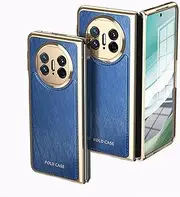 Phone Screen Protection Folding Case Compatible with Huawei Mate X3 with Screen Protector, Luxury PU Leather Slim Fit Phone Cover - Plating Gold Edge, Drop, Scratch & Shock Protection Case phone acces