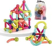 BERYART Toddlers 25 PCS Magnetic Building Blocks Set - STEM Educational Toys for Kids 3+, Montessori Magnetic Sticks & Balls Construction Kit for Boys & Girls, Preschool Learning Toys