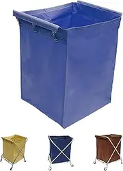 Laundry basket Commercial Laundry Cart Replacement Bag Oxford Cloth Liner Removable & Foldable Design for Trolley Basket Storage(Blue)