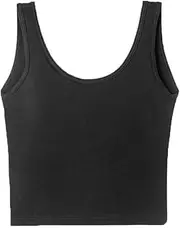 [Hamthuit] Tank Tops for Women with Chest Pad Backless Crop Top Camisole Tube Vest Sleeveless Casual Vest