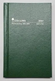 2025-2026 Financial Year Diary Collins B7R Week to View Green 35M7.P40
