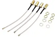 Justivana Pack of 4 RF U.FL(IPEX/IPX) Mini PCI to RP-SMA Female Pigtail Antenna Wi-Fi Coaxial RG-178 Low Loss Cable (4 inch (10 cm))