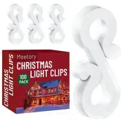 Meetory Christmas Light Clips, 100 Mini Hanging Hooks for Gutters & Shingles,...