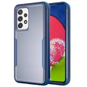 For Samsung Galaxy A52s 5G 3in1 Case Drop Resistant Defender Tradies Hybrid Armor Heavy Duty Rugged Shockproof Tough Cover (Navy blue)